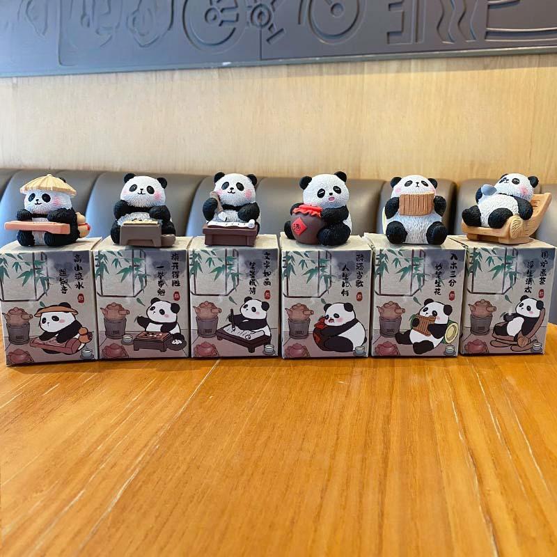 Милая и изысканная полимерная фигурка, настольное украшение для Flu Panda Car, автомобильные украшения