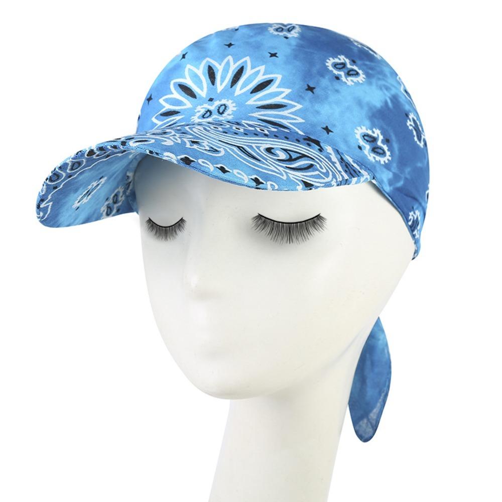 Fashion Wide Brim Baseball Caps Head Scarf Lightweight Pre-Tied Sun Visor Turban Breathable Bandana Scarf Cap Women Outdoor