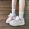 Little White Shoes 2025 Spring and Autumn New Pink Round Head Ins Color Matching Bread Shoes Versatile Casual Fashion Board Shoes Women