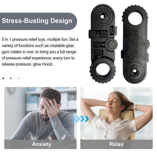 3D Printed Fidget Toy 5-in-1 Rotatable Gear And Gyroscopic Spinner Toy Portable