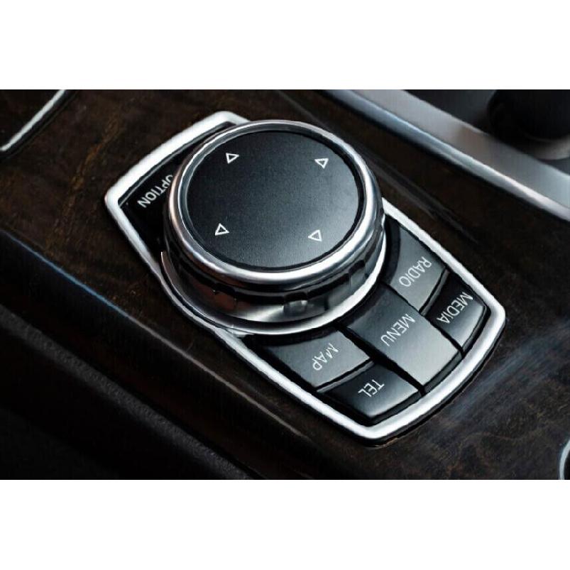 Fit For BMW 5 Series 2011-2017 Matte Silver Console Multimedia Button Decor Trim