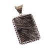 Natural Black Rutile Gemstone 925 Solid Sterling Silver Gift Pendant 2.75" L9c53