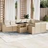 VidaXL Garden Lounge Set with Cushions 10 Pcs Beige Braided Resin 3269388