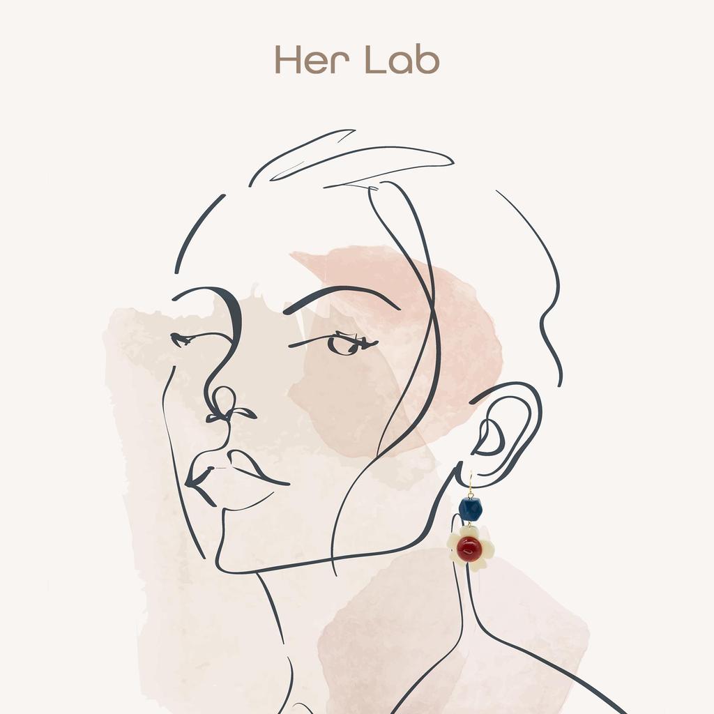 Her Lab | Ювелирные изделия с висячими серьгами с белыми и красными цветами. Ее лаборатория | серьги с белыми и красными цветами, ювелирные изделия