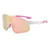 Girls Cycling Glasses White Frame Transparent Large Frame Outdoor Sunglasses Windproof Sand Ultraviolet Sunglasses
