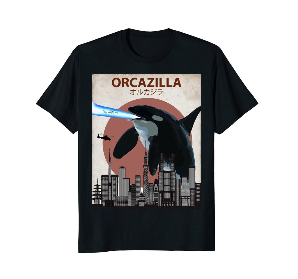 Hot Sale Fashion Cotton Tshirt Orcazilla Funny Killer Whale Tshirt Orca Lovers Gift Men Oneck Funny Tee Shirt