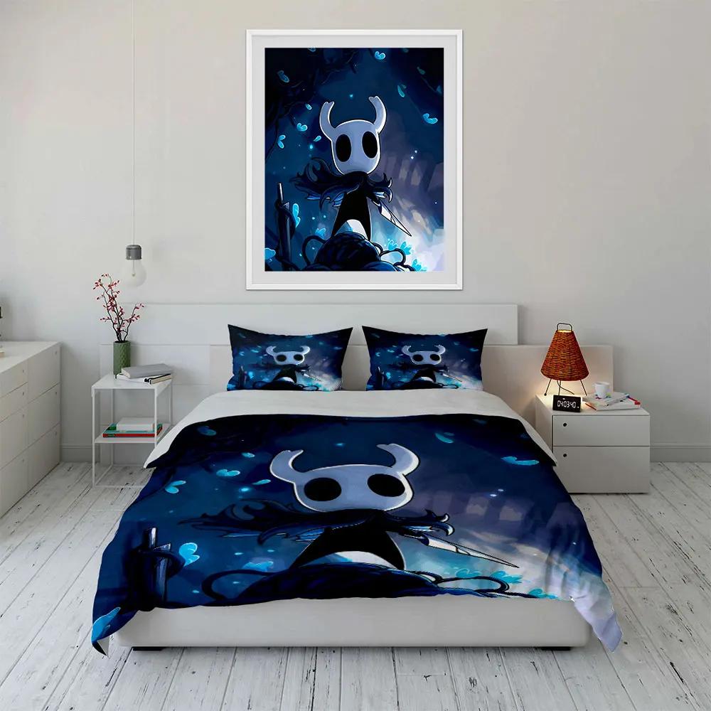 """Набор декора Hollow Knight""" Мягкая удобная пододеяльник Комплект постельного белья Включает 1*Пододеяльник и 2*Наволочки подарок"""