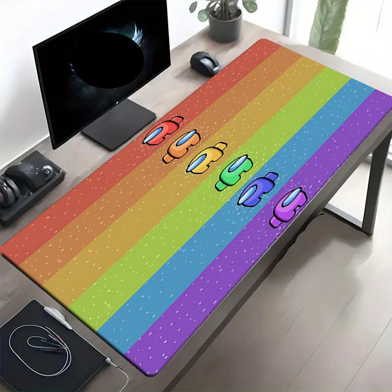 Among Us Print Mouse Pad, Anti‑Slip Desktop keyboard Mat, for PC Laptop Gaming Working Daily Use, Cool Festival Surprise Gift