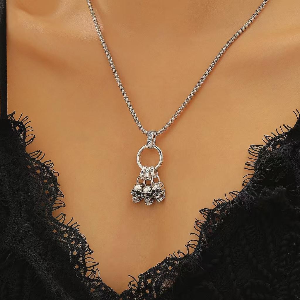 Мужской панк-браслет с черепом – Винтажная металлическая байкерская цепь, Модные готические украшения, Крутые трансграничные хитовые аксессуары