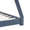 Kids  Bed Frame Gray Solid Pine Wood 80 x 160 cm