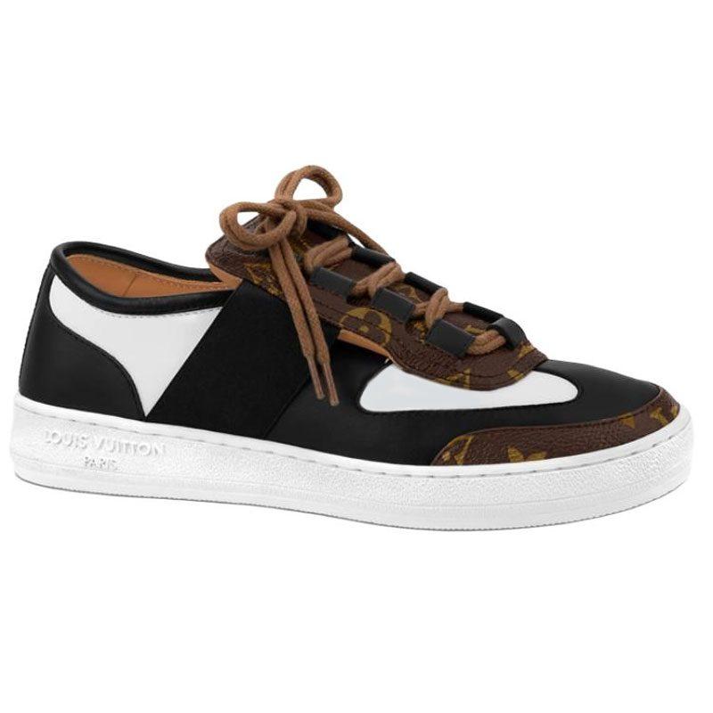 LOUIS VUITTON Lous Sneakers 'Black With Brown Monogram Deco' Women's 1AAW04