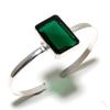 Chrome Diopside Gemstone Ethnic 925 Silver Cuff Bangle Adjustable f4J08