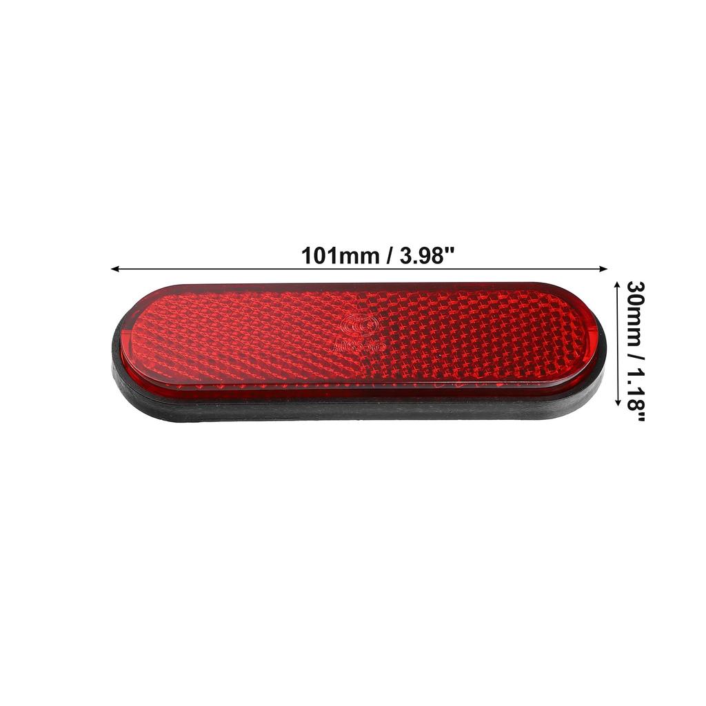 uxcell 2pcs Front Lower Fork Reflector Sticker Rear Saddlebag Side Visibility Reflector Stripe Kit Universal Oval Red
