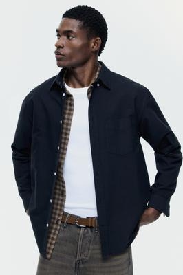 Рубашка HM Regular Fit Oxford черная