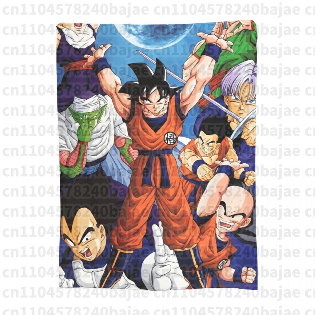 Dragon Ball Knitted Blanket Flannel Anime Son Goku Soft Throw Blankets for Bed Bedroom Quilt