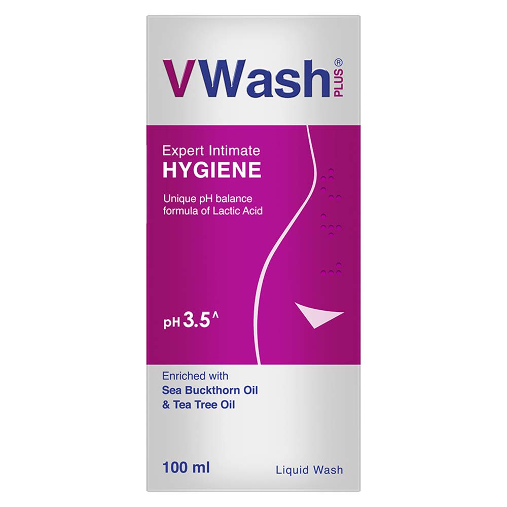VWash Plus Expert Intimate Hygiene Liquid Wash for Women 100 Ml, Gentle Daily Cleanser, PH Balanced, Paraben Free and Safe for Sensitive Skin