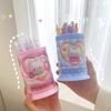 1Pc Cute Visual 3D Cartoon Pattern Plastic Pen Holder Girls Desktop Stationery Cosmetics Organizer Student Office Storage Box