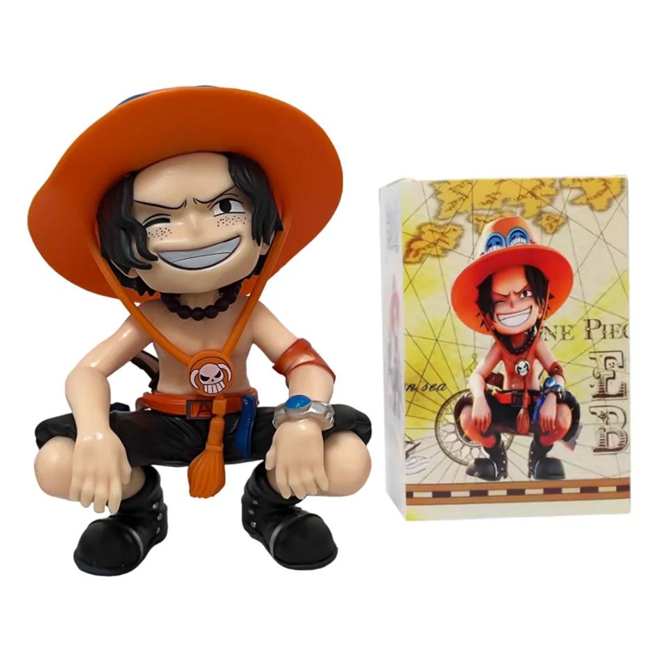 Аниме One Piece Луффи Шан Чжи Ручная работа Смех Эйс и Q-версия Фигурка Модный ПВХ Модель Милое Украшение Подарок на День Рождения Игрушка