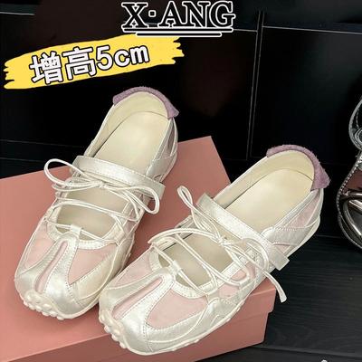 Версия из коровьей кожи летние сандалии женские с внутренней танкеткой туфли Мэри Джейн новые панк балетки мягкая подошва одинарные туфли