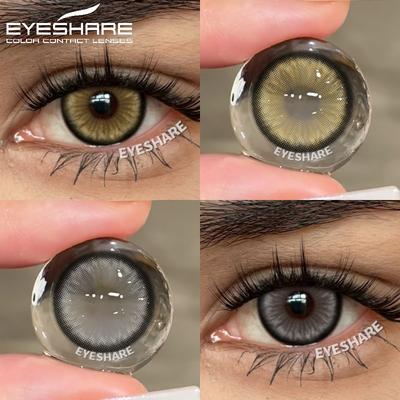 Синие Линзы для Глаз 1 Пара Зеленые Цветные Зрачки для Глаз Натуральные Модные Цветные Контактные Линзы Серые Контакты для Глаз Годовые