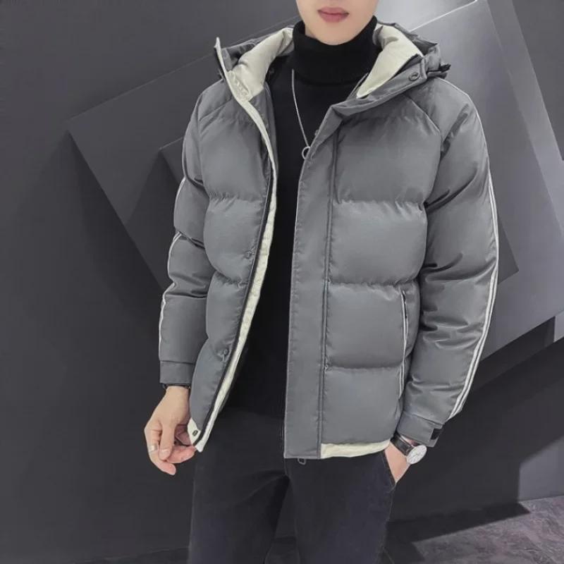 Men's Trendy Hooded Velvet Cotton Jacket – Autumn/Winter 2024: Thick, Warm, Cold-Resistant Casual Wear.