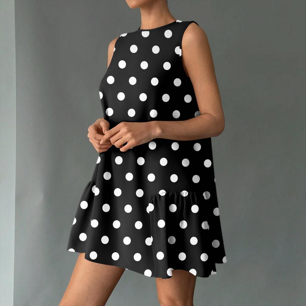 Женский повседневный модный дышащий жилет с круглым вырезом, цветочное праздничное платье с карманами