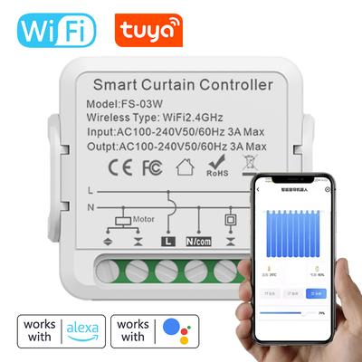 Tuya WiFi Умный модуль переключателя штор Интеллектуальный контроллер электрических рольставен Управление через приложение Работает с Google Home и Alexa