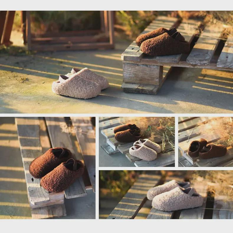 Сандалии Ruizu Kids Furry Cork Cotton Warm Velvet Sandals - Сандалии для мальчиков и девочек из флиса и хлопка