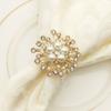 Round Flower Pearl Napkin Ring, Western Hotel Napkin Holder, Buckle, Christmas, Wedding Party, 10Pcs, Lot
