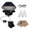 Niannyyhouse 15cm 20cm Plush Toy with and Accessories & Clothes, Coat, Scarf, Shorts, Glasses, Backpack, Shoes, (Black, 20cm)