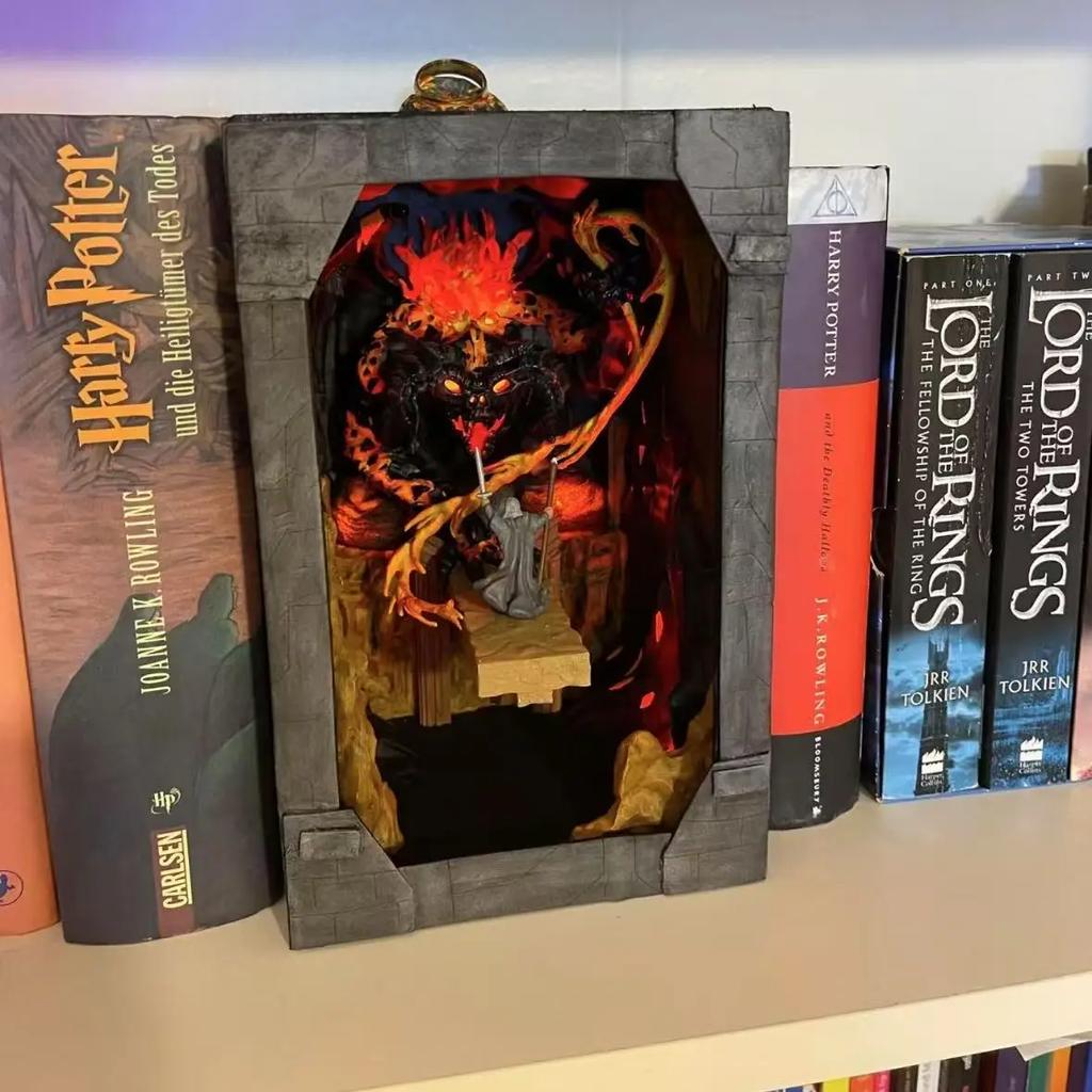 Креативный 10367 Модель Книжного уголка Балрогов Строительные блоки Креативные кирпичики Украшение для дома Игрушки для детей Рождественские подарки на день рождения