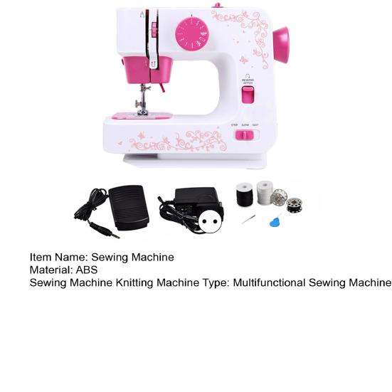 Швейная машина с 12 встроенными стежками, прижимными лапками и педалью, набор швейных принадлежностей для начинающих, профессиональная бытовая портативная мини-электрическая швейная машина
