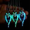 Glow In The Dark Wolf Pendant Necklace Hiphop Glowing Necklace Gift Animal Sweater Chain  Men Boy