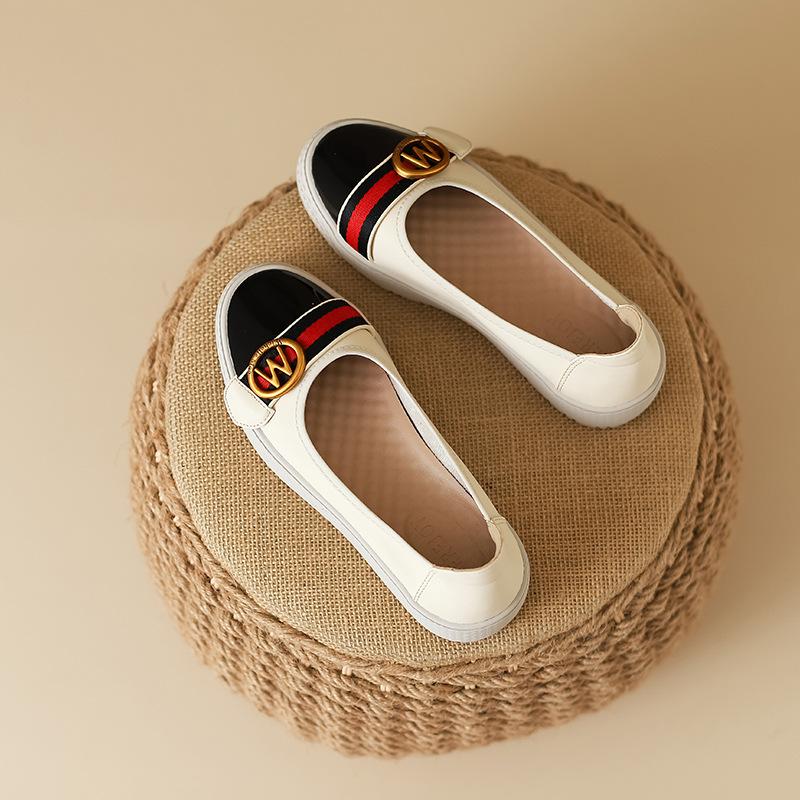 Женские туфли с пряжкой M, на плоской подошве, в стиле ретро, универсальные, на толстой подошве, повседневные, кожаные туфли на весну и осень