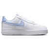 Nike Air Force 1 07 Essential University Blue Gingham Женские кроссовки белые DZ2784-100