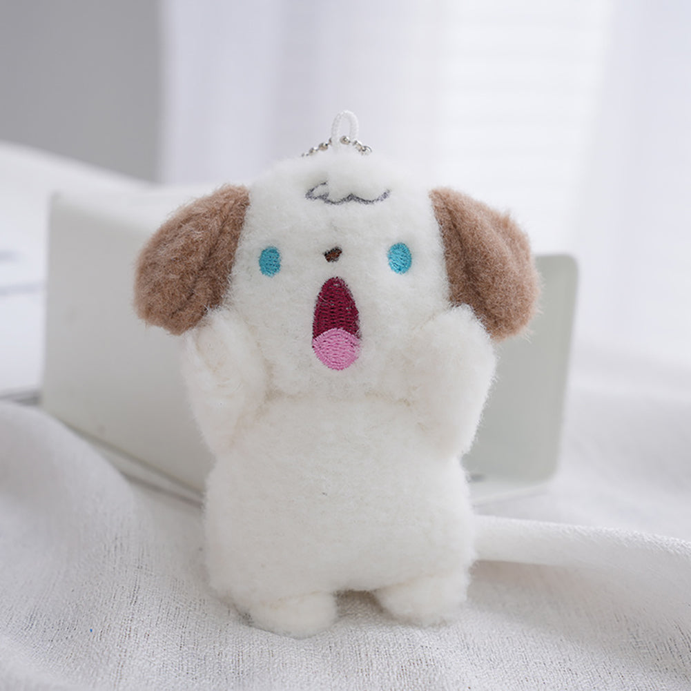 10cm Screaming Animal Plush Toys Cute Shouting Dog Puppy Bear Keyring Pendant Car Keychain Bag Decoration Plushies Gifts