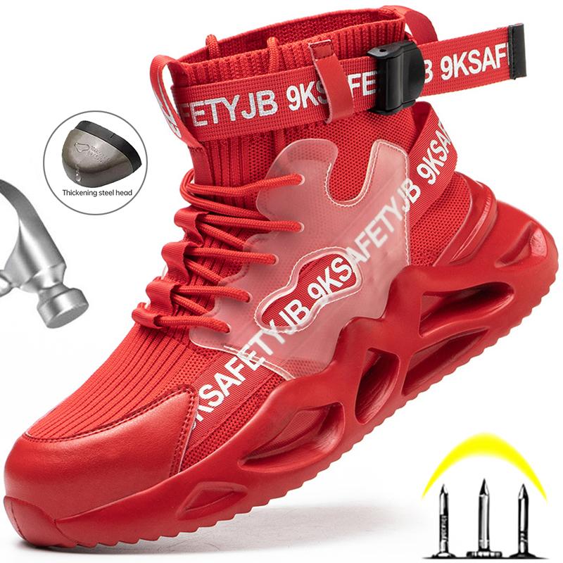 Рабочие ботинки Мужские Женские Защитные ботинки Защитная рабочая обувь со стальным носком Неразрушаемая обувь Легкие рабочие кроссовки с защитой от ударов