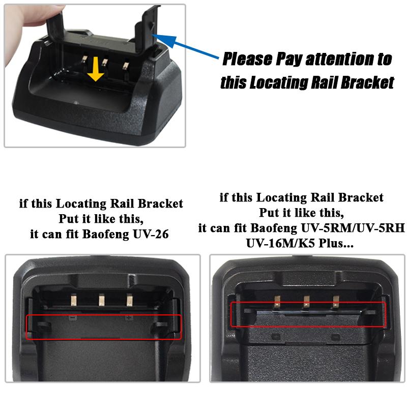 Baofeng UV-16M Battery Charger Dock UV-26 Desktop Charger Base Replacement K5 Pro Max UV-16M V2 UV-5RH Pro GPS Radio Accessories