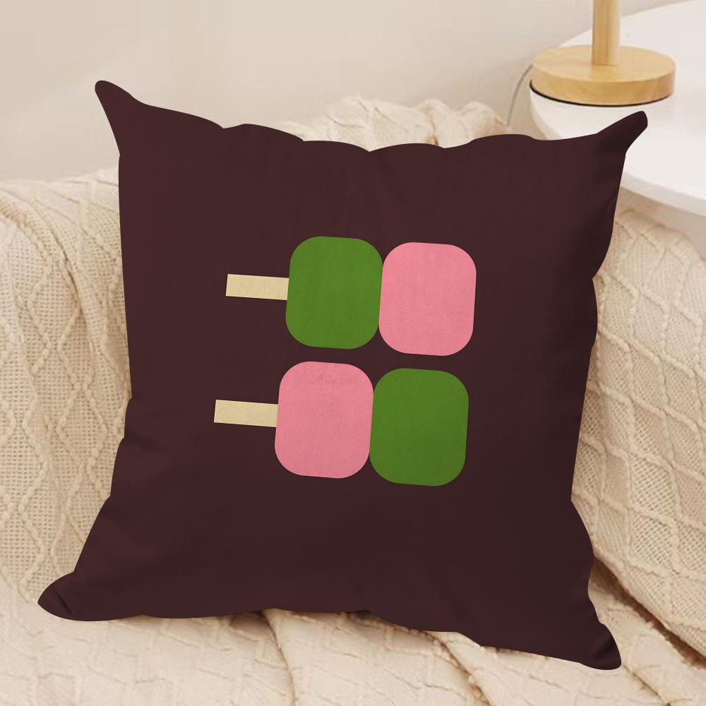 Anime Simple Japan Day Cushion Cover Silky Short Plush DoubleSided Printed Pillow Case for Sofa All Seasons Home Decor Gift