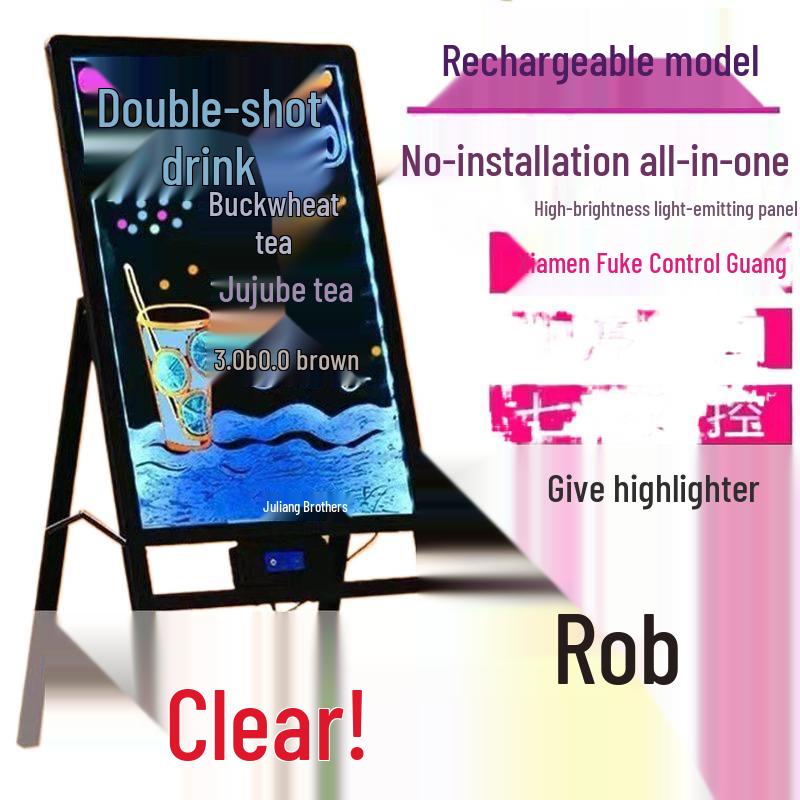 Светящаяся флуоресцентная доска для рекламы на ночном рынке и уличных киосках