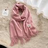 Winter Women Scarf Female Luxury Brand Scarves Lady Tassel Bandana Women Solid Shawl