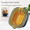 Multifunctional Drain Basket Household Double-Layer Vegetable Washing Basket Creative Kitchen Fruit Basin