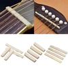 Bone Bridge Saddle and Nut, Set of 6 String Guitar Saddle and Nut, Guitar Replacement Part for Acoustic and Folk Guitar