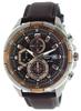 Casio Edifice 100m Water Resistant Chronograph with Genuine Leather Strap Watch EFR-539L-5AVUDF Men's