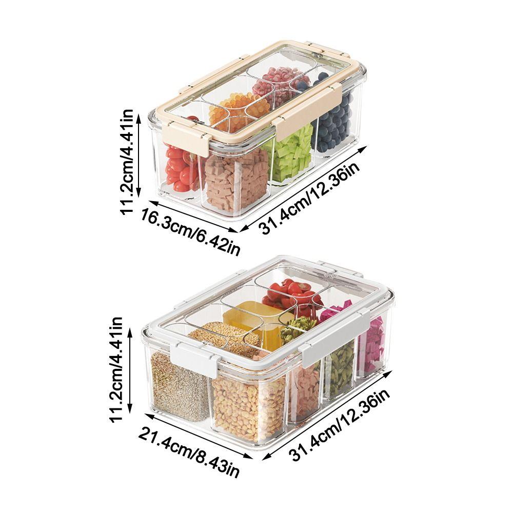 9 Grids Divided Serving Tray Clear Snack Fruits Box Portable Kitchen Storage Box Food Storage