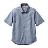 Рубашка из денима для мужчин [WOODS] японского производства с коротким рукавом (М, синий)