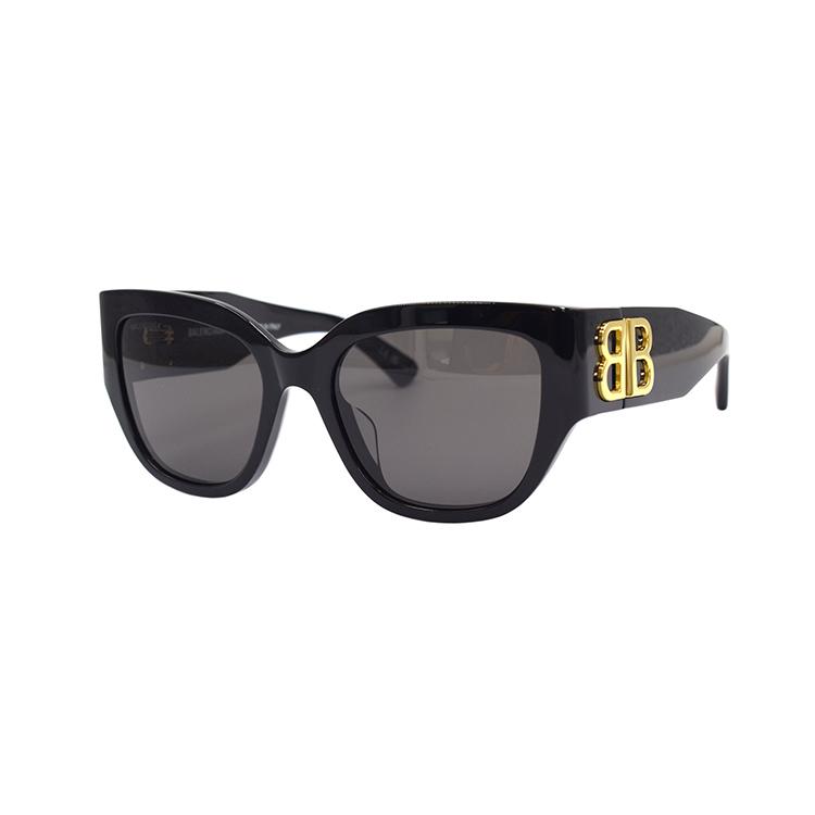 Balenciaga Солнцезащитные очки Bossy Glamorous BB Logo Series, квадратные, женские, BB0323SK-002-55