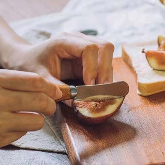 Вертикальный нож для масла с ручкой из массива дерева, нержавеющая сталь, шпатель для сыра для тостов, джема, нескользящий инструмент для намазывания арахисового масла