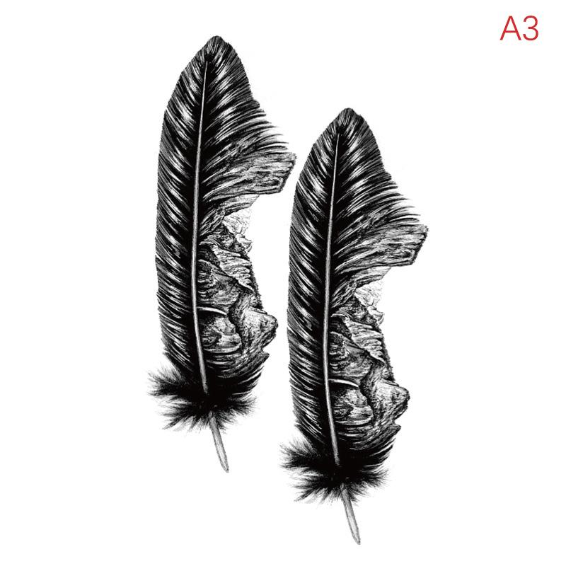 Водонепроницаемая временная татуировка-наклейка перо ключица лодыжка флэш-тату дракон змея цветы боди-арт рука поддельный рукав татуировка для женщин