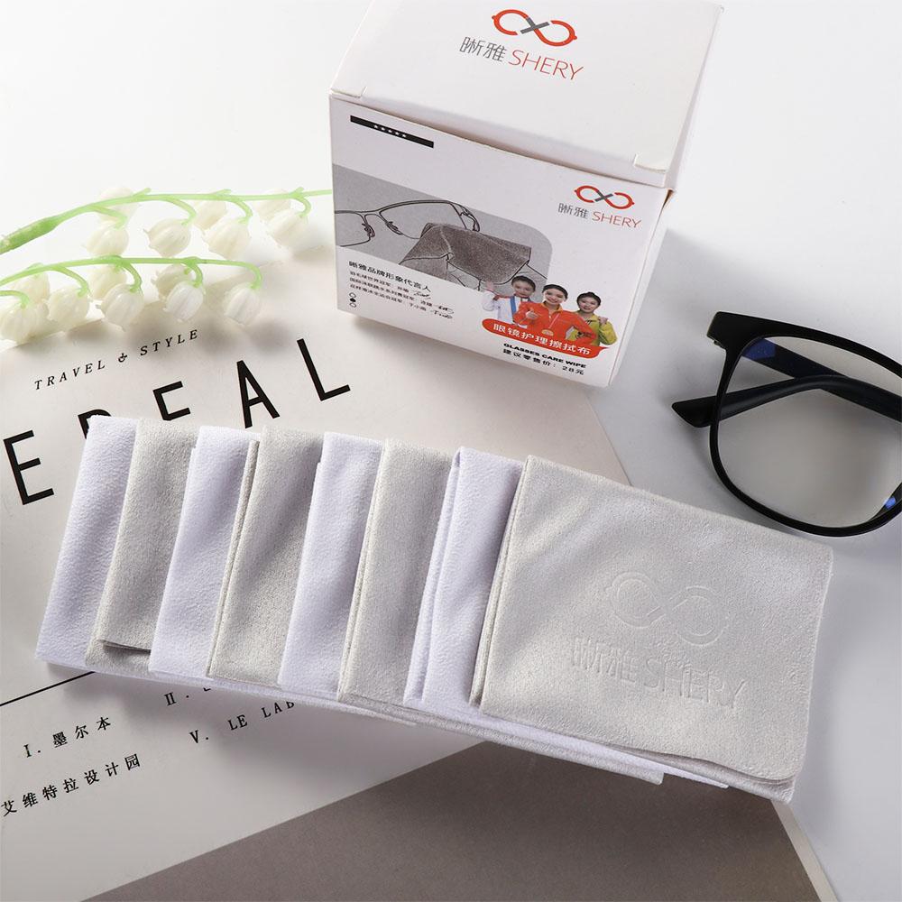 10Pcs Suede Glasses Cleaner Cloth Letter Sunglasses Cleaning Wipes Simple Lens Cleaner Cloth Camera
